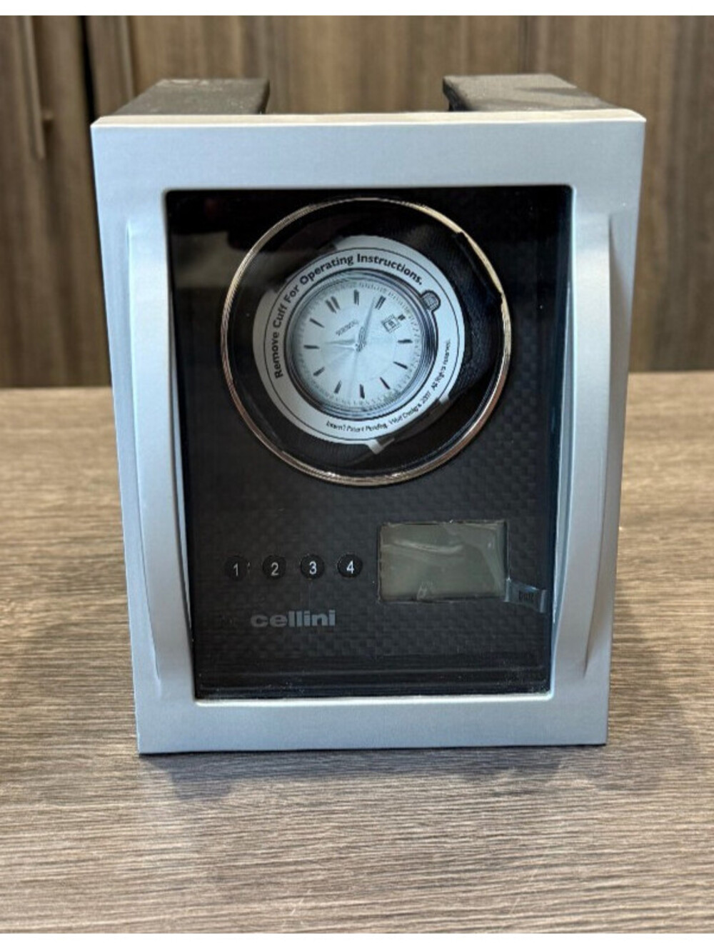 Cellini Module 4.1 Single Watch Winder in Black Color with Cover, 4540CEL